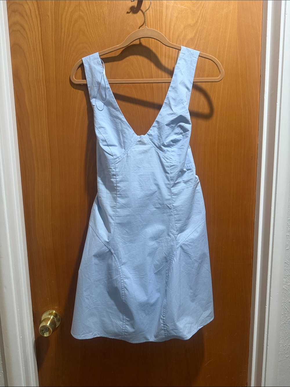 Elodie Light Blue V-Neck Mini Dress